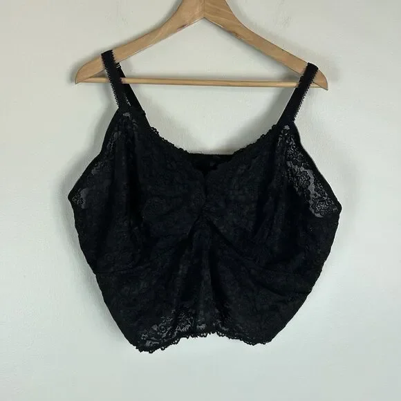 TORRID Women's Black Unlined Lace Bralette Size 5X Romantic Bra Top Whimsigoth - Picture 2 of 6